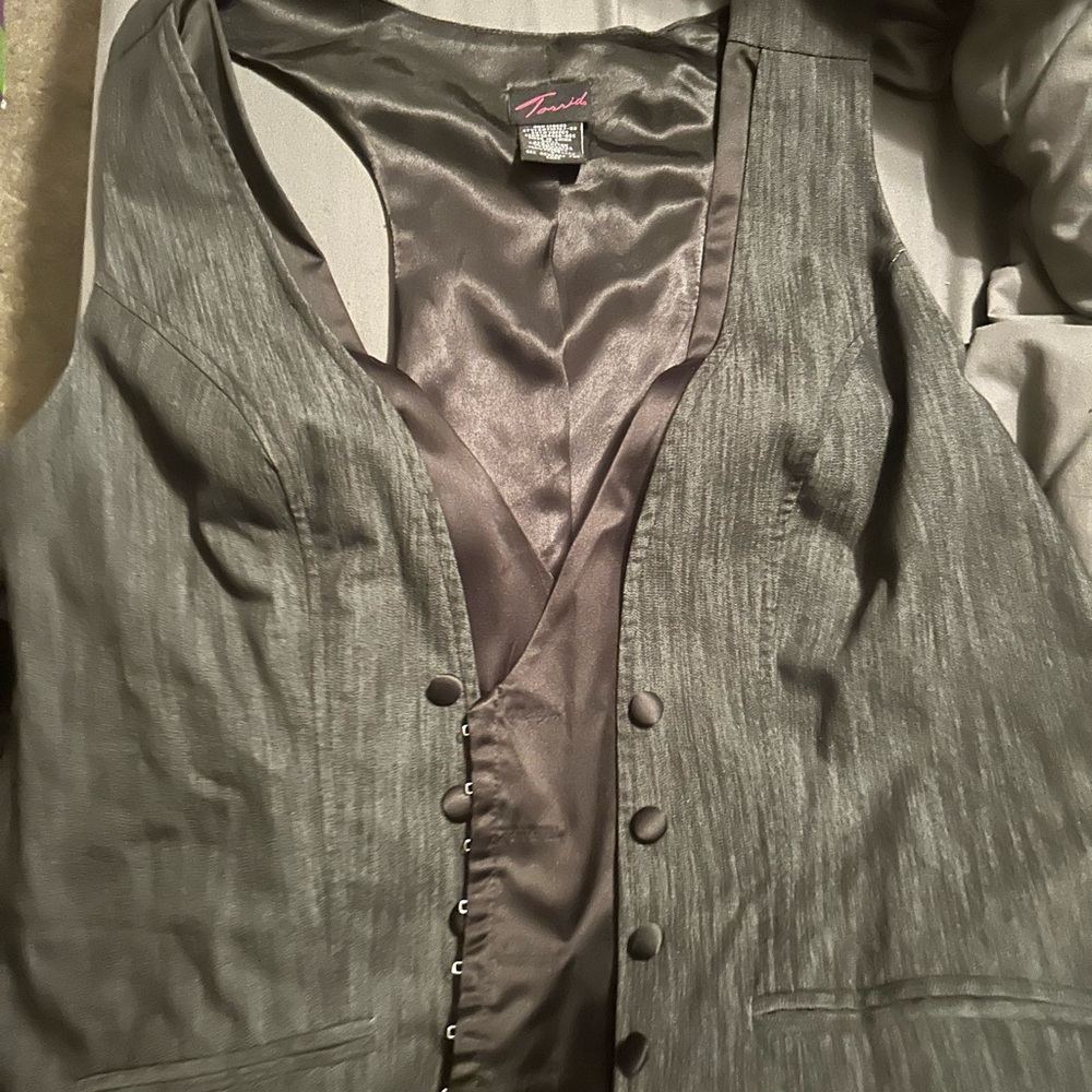 Torrid Black Satin Vest